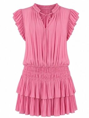 Current Air Pink Elastic Neckline Blouse